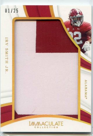 2019 Panini Immaculate Collegiate Irv Smith Jr Rc Jumbo Jersey Patch 1/25