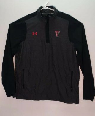 Texas Tech Red Raiders Mens 1/4 Zip Pullover Under Armour Black Size Large D1
