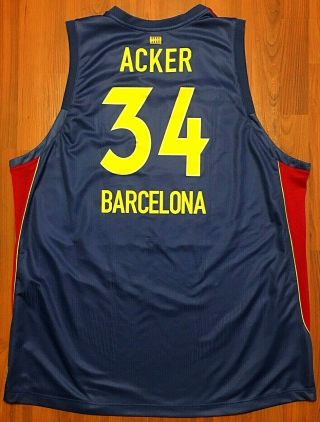 Authentic Nike 2007 - 08 Alex Acker Fc Barcelona Game Issued Jersey Liga Acb