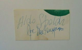 Aldo Spondi 1930s Lightweight Boxer Cut Signature On Index Card