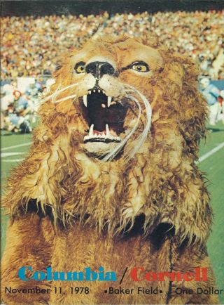 1978 Columbia Lions College Football Program Vs Cornell