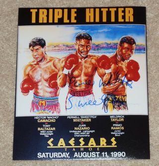Pernell Whitaker " Sweetpea " Signed Boxing 8x10 Photo - 1990 Fight At Caesars