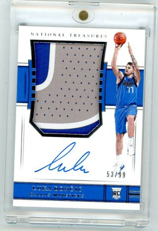 2018 - 19 Panini National Treasures Luka Doncic Rookie Patch Auto /99 True Rpa