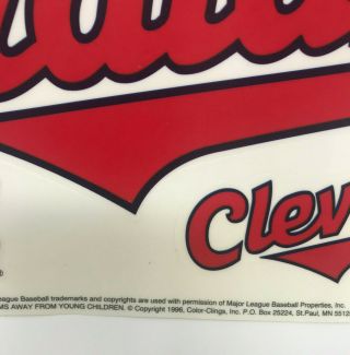 Cleveland Indians Window Clings Chief Wahoo Vtg 1996 Made in USA 2