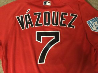 Boston Red Sox Game worn/used team issued ST Red Alt jersey 7 VAZQUEZ 7