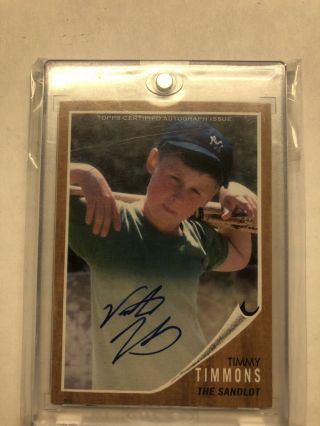 Timmy Timmons - 2018 Topps Archives The Sandlot Autograph Auto