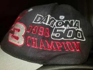 Vintage Dale Earnhardt Sr Daytona 500 Champ Signature 3 Nascar Snapback Hat Usa