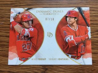 2018 Topps Dynamic Duals Mike Trout / Shohei Ohtani 7/10