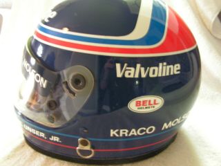 Al Unser Jr Worn Helmet Signed Indy 500 Cart Champ Car Indycar IROC Nascar 4