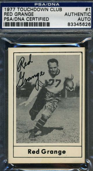 Red Grange 1977 Touchdown Psa/dna Certified Signed Authentic Autograph