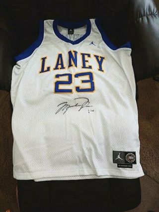 Michael Jordan Autographed Laney High School Jersey