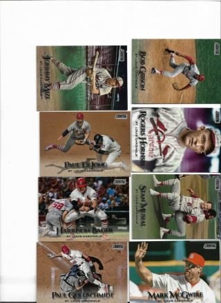 2019 Topps Stadium Club St Louis Cardinals Team Set (14 Cards) Hornsby Musial,