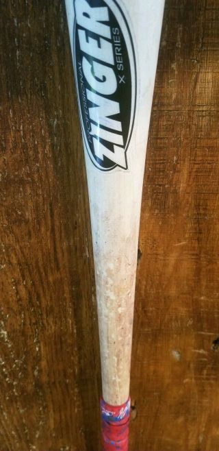 2016 Addison Russell Chicago Cubs Game Bat Rizzo handle tape cracked 12