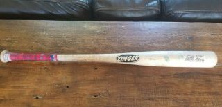 2016 Addison Russell Chicago Cubs Game Bat Rizzo handle tape cracked 2