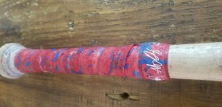 2016 Addison Russell Chicago Cubs Game Bat Rizzo handle tape cracked 6