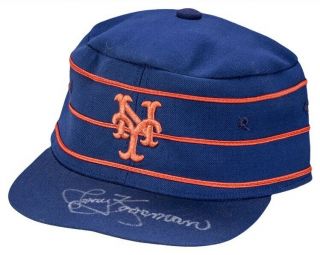 Mets Jerry Koosman Game Worn 1976 Pillbox Cap Hat Signed