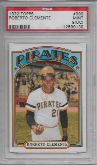 1972 Topps 309 Roberto Clemente Psa 9 (oc) Pittsburgh Pirates -