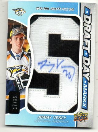 2016 - 17 Sp Game Draft Day Marks Jimmy Vesey /35