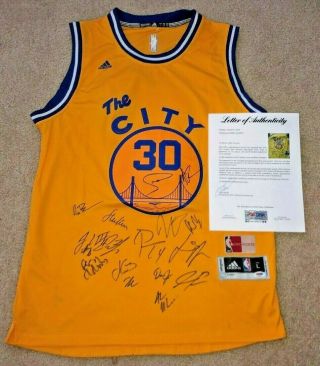 2018 2019 Golden State Warriors Team Signed Jersey Curry Durant Klay Psa/dna
