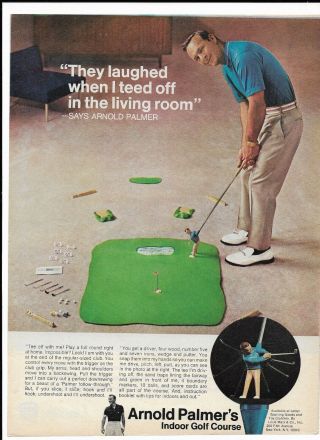 Arnold Palmer 1968 Indoor Golf Course Full Color Print Ad
