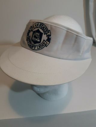 Vtg Penn State Nittany Lions Visor Hat Golf Tennis White Made In Usa