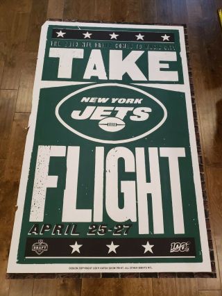 2019 Nfl Draft Banner York Jets Hatch Show Print Poster Design Unique