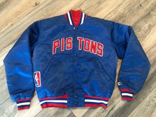 1980’s Detroit Pistons Starter Satin Nba Jacket Men’s Medium Minty Usa