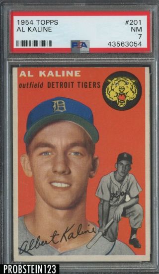 1954 Topps 201 Al Kaline Detroit Tigers Rc Rookie Hof Psa 7 Centered