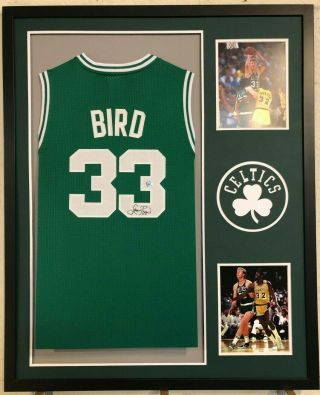 Framed Boston Celtics Larry Bird Autographed Signed Jersey Bird Holo