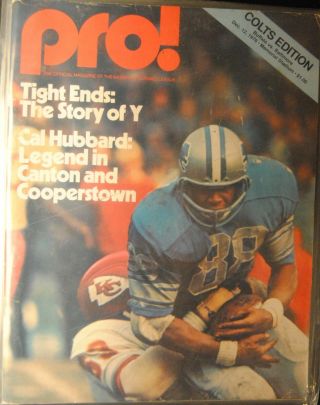 1976 Nfl Football Program Buffalo Bills Vs Baltimore Colts Lions Charlie Sanders