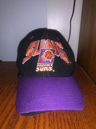 Vintage Phoenix Suns Starter Hat Purple Black Snapback Nba Basketball