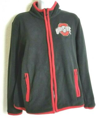 Ohio State Buckeyes Black Full Zip Soft Fleece Jacket Coat Women 