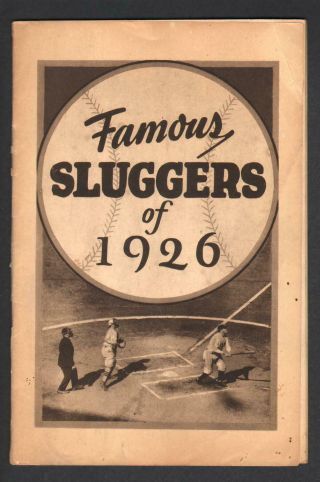 Famous Slugger Of 1926 W/ Babe Ruth Cover Hitting Home Run Baseball Program