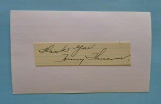 Tommy Thevenow 1924 - 38 Cardinals Pirates Cut Signature On Index Card Won Ws 