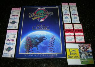 1992 Mlb World Series Program,  Tickets Atlanta Braves Vs Toronto Blue Jays Good