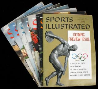1954 Sports Illustrated Run 1 2 4 5 6 & Olympic Preview W Baseball Cards (7 Pc)