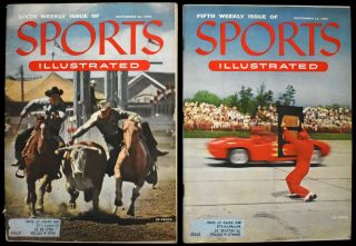 1954 Sports Illustrated Run 1 2 4 5 6 & Olympic Preview w Baseball Cards (7 pc) 2