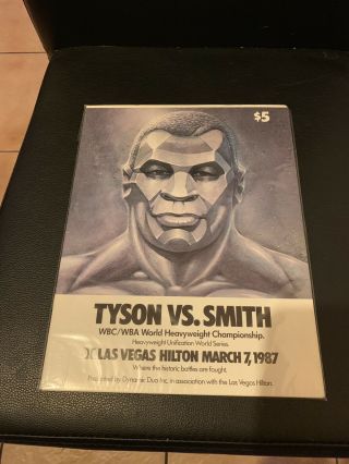 Wonderful Vintage Mike Tyson Vs James Smith Onsite Program 1987