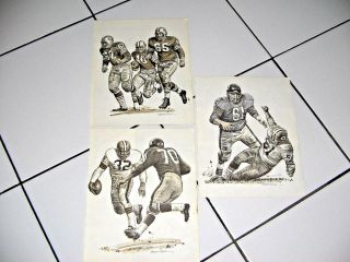 Robert Riger Vintage Football Nfl Signed Prints From 1963 Players Of Year Book