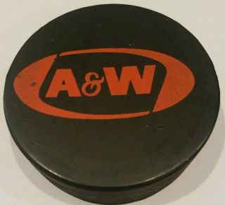 A & W Root Beer Soda Really Rare Vintage Official Hockey Puck Made In Canada