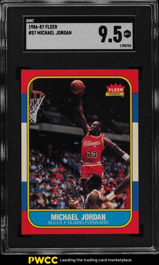 1986 Fleer Basketball Michael Jordan Rookie Rc 57 Sgc 9.  5,  (pwcc)