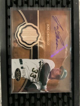 2019 Topps Tiers One Jose Canseco Bat Relic Auto 66/100 Oakland Athletics Sp