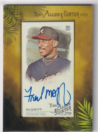 Fred Mcgriff 2019 Topps Allen And Ginter Mini Framed Auto Autograph Braves