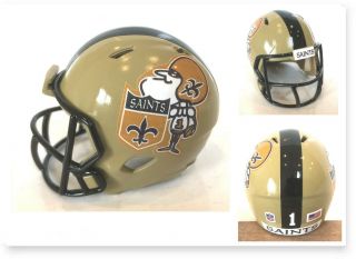 Custom Nfl Orleans Saints Retro Logo 2 " Concept Pocket Pro Football Helmet