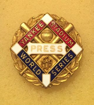 1939 York Yankees World Series Press Pin Near