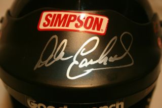 Dale Earnhardt Sr.  Autographed Simpson Mini Helmet.  1/2 scale. 2