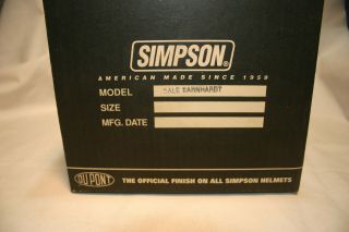 Dale Earnhardt Sr.  Autographed Simpson Mini Helmet.  1/2 scale. 9
