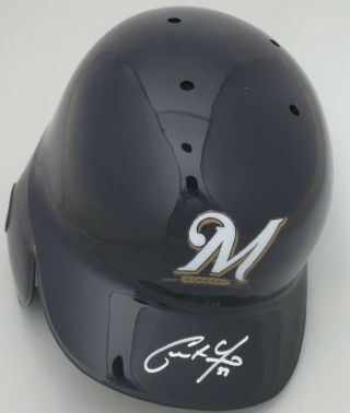 Brewers Christian Yelich Signed Full Size Baseball Helmet Auto - 18 Nl Mvp - Jsa