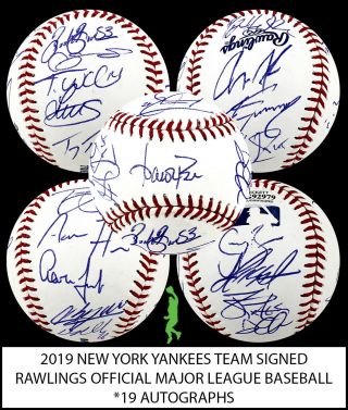 2019 York Yankees Team Autographed Signed Baseball Ball Aaron Judge Bas