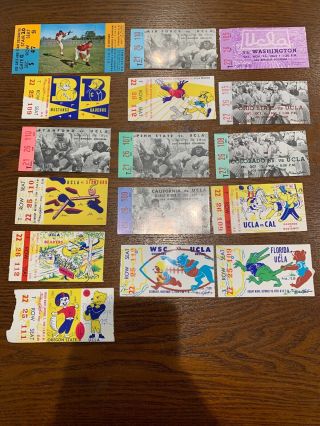 1950’s And 1960’s Ucla Football Ticket Stubs “lot”